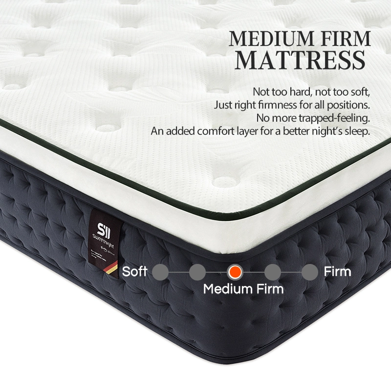 High Quality Home Hotel Furniture Orthopedic Memory Foam Pillow Top Hybrid Spring Mattress