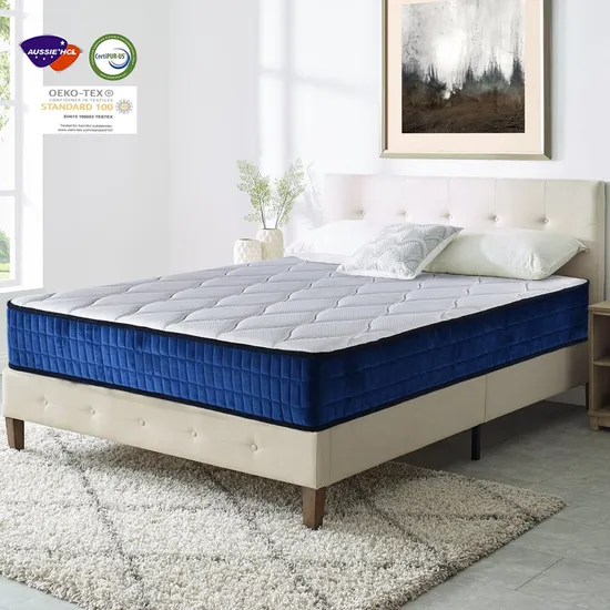 High Quality Hotel Hybrid Euro Top Double Gel King Size Bedroom Compressed Natural Latex Mattress